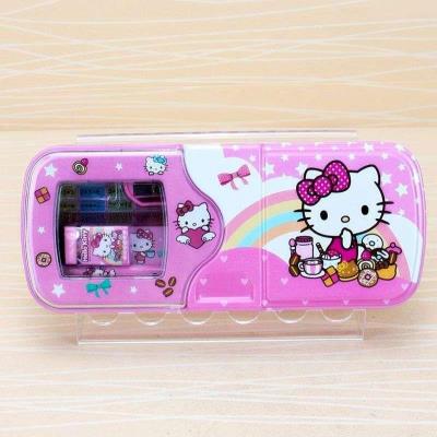 双层铁质密码文具盒图片