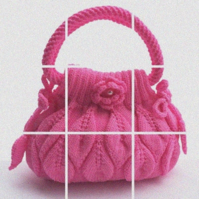 空心线手工编织包成品 天蓝色针织手提零钱包 妈妈女款手挽包