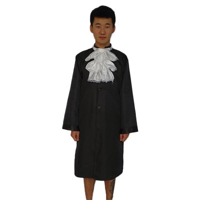 服装欧洲黑色大法官演出中世纪舞台律师假发袍欧美出租律师审判者