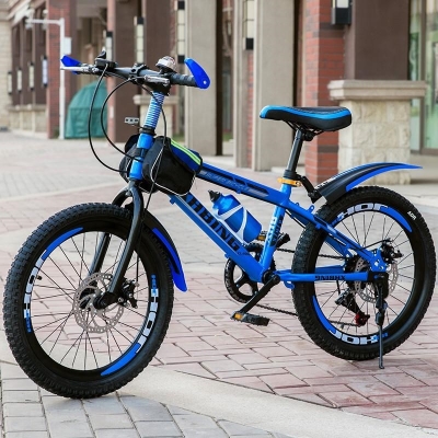 女彩色折叠时尚学生自行车粉色跑狼小孩4岁20/22寸越野款个性男孩