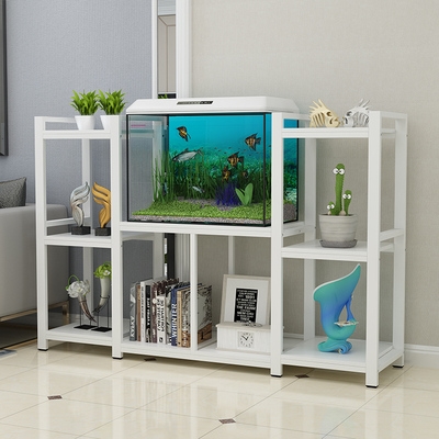 40鱼缸架双层花架小型组合底座实木简易60鱼缸底柜柜子鱼缸架简约