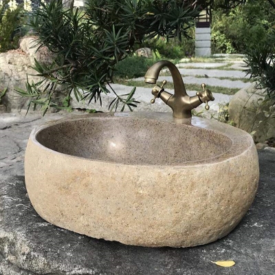 户外庭院石头水盆图片