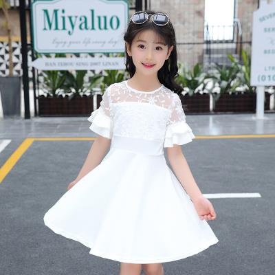 新款女孩连衣裙7韩版中大童9喇叭袖夏季11小女生13岁蕾丝公主裙子
