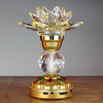 七彩水晶莲花灯插电电池佛曲佛供灯佛堂佛前长明供佛灯念佛机