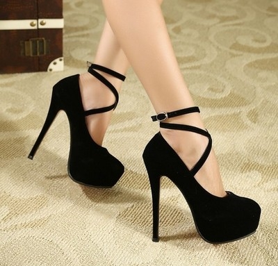 14cm细跟伪娘大码高跟鞋防水台男用舞台反串cd变装女装大佬男单鞋