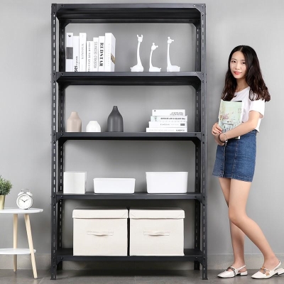 货架家用置物架多层阳台仓储物品摆放展示架铁架子小落地储物架黑
