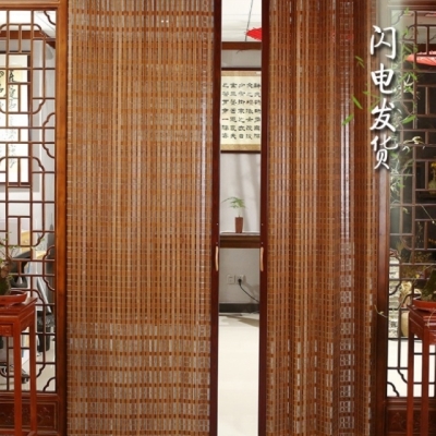 竹帘子门帘推拉门简易折叠隔断窗卷帘竹帘门遮光移门商铺家用屏风