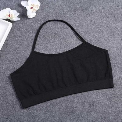 白抹胸文胸挂脖打底吊带背心少女无痕一片式运动裹胸内衣高中学生