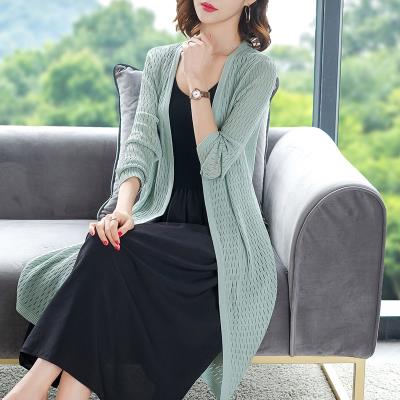 冰丝针织衫开衫春秋外搭薄款秋季披肩夏季初秋外套女中长款配裙子