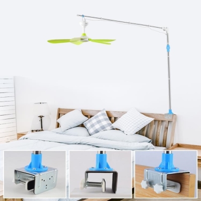 小吊扇支架不锈钢折叠式固定架床头支架微风扇加粗两用床上架子.