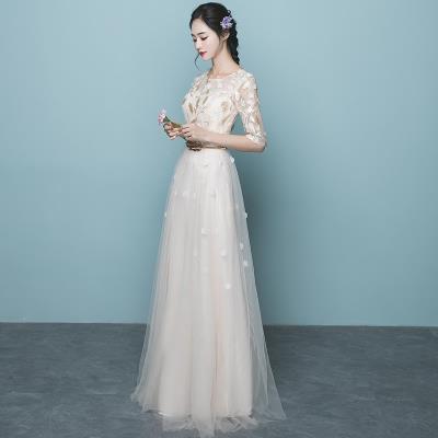 轻弹钢琴演出服礼服大学生女表演中学生主持人女大码胖mm派对小