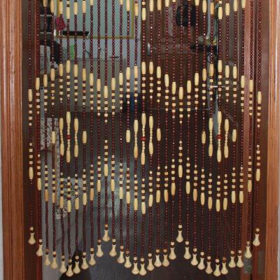 实木珠子门帘家用门帘隔断玄关装饰帘卧室客厅卫生间珠帘