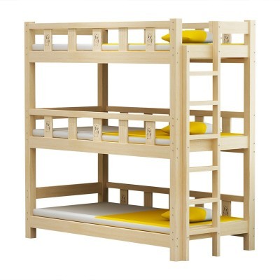 实木上下床儿童高低床上中下铺小学生宿舍床幼儿园托管班三层床.