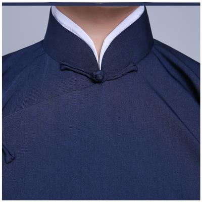 纯色搞笑相声大褂女风相声服扣子迷彩中长款礼服韩版高领长衫,可在折