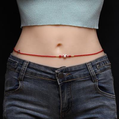 挂件身体链贴身本命年鼠年红腰绳腰带女男腰链转运珠子女新年舒适