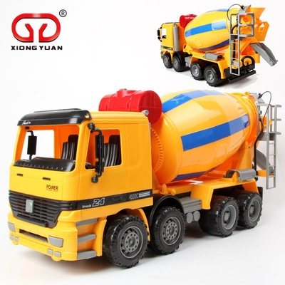 9998-1 水泥车搅拌工程车玩具泥罐车可搅拌出料儿童沙滩玩具