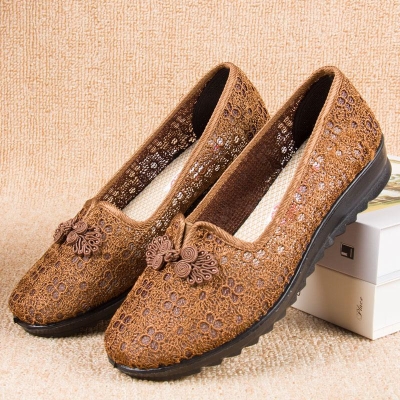 老太太鞋老年人凉鞋女奶奶鞋子夏天老人防滑软底妈妈平底老太婆