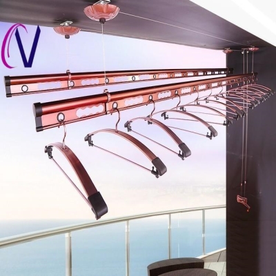 晒衣服的架子家用手动手摇加厚晾衣架双杆2米晾衣可升降阳台1.5米