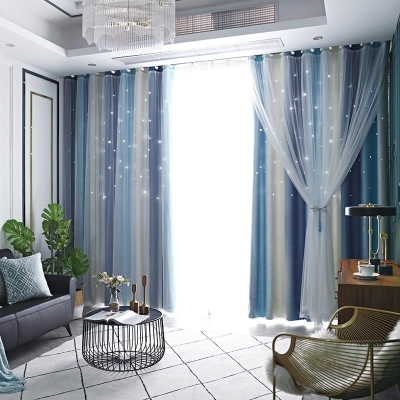 卧室窗帘小清新婚房2020流行窗帘双层遮光帘落地窗帘双层ins风格