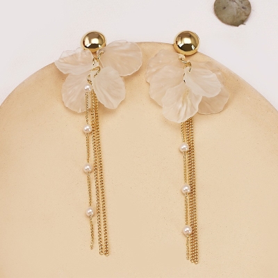 气质长款流苏超仙百搭珍珠耳钉女耳饰20韩国lnerato长款耳环女气质 超