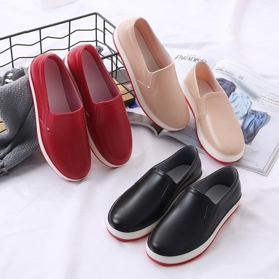 女士胶鞋雨鞋平底图片