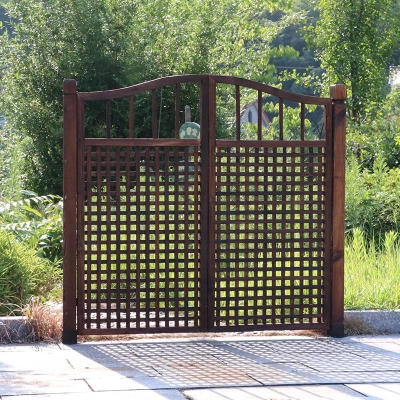 碳化复古防腐木门木栅栏门园艺栅栏门篱笆门花园院子门木门