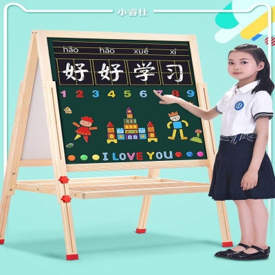 黑白家用立体小学生支架式黑板画写字板儿童宝宝画架画板小孩
