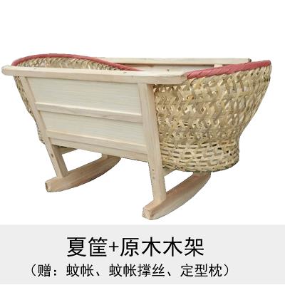 传统老式摇窝婴儿床湖北中部地区老款实木摇床竹床