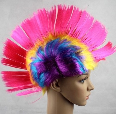 男童假发儿童表演头套朋克鸡冠头发套舞会彩色假发幼儿舞蹈假发