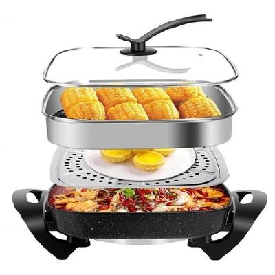 炒菜一体锅多功能蒸煮煎炒煎炖煎煮烤料理锅烧烤盘烧烤肉两人用电