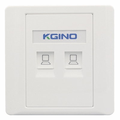 86型单口网络电话插座二位双口网线电脑模块免打三口四孔网络面板