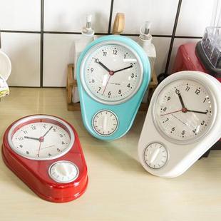 厨房挂钟时间提醒简约计时机械钟迷你家用小钟表静音定时器做饭用