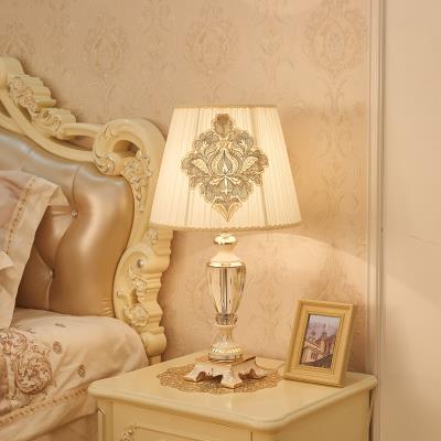 欧式田园花朵水晶台灯 客厅卧室床头温馨 结婚礼品创意时尚台