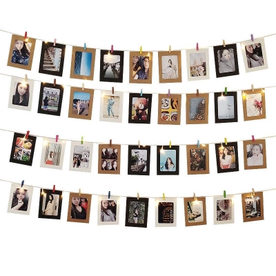 展示墙少女照片墙装饰挂式麻绳夹子网格便签夹组合简约新品手工