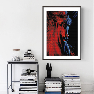 冰与火马头十字绣新款马系列2020客厅线绣小件简单小型手工单匹马