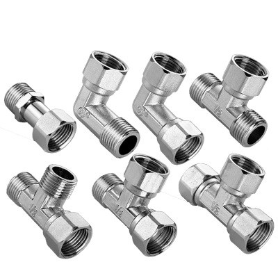 4分热水器活接三通弯头燃气管角阀分水器水龙头水管接头铜配件1/2