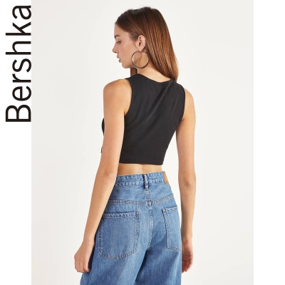 Bershka女士2020春夏新款黑色修身短款背心无袖上衣女03185987800|msdalam kategori mod main/animasi/Zhou Bian/cos/permainan papan, kostum cosplay/props/perkhidmatan, Wanita Cosplay - dari Buy2taobao.com untuk memberikan perkhidmatan ejen Taobao profesional membeli
