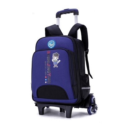 滑轮超轻双肩背包休闲护脊小女孩书包拉杆一年级小学生便宜的减负