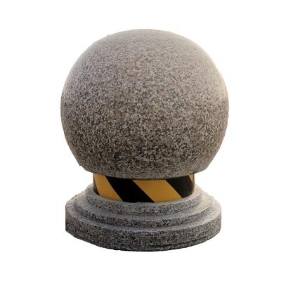 整石球路障圆球石头门墩柱锥防撞石来运转路边停车场挡车设施