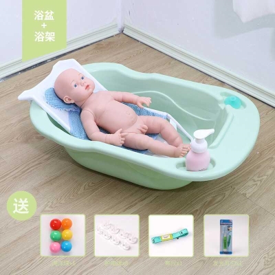 涵婴儿洗澡盆新生冲凉可坐躺bb幼儿防滑宝宝儿童盘加大号超大沐.