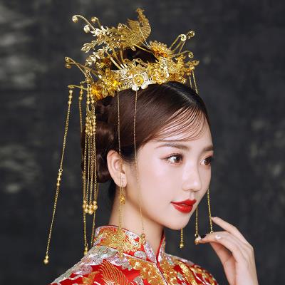 凤冠皇后大婚古妆新娘古代公主绣禾服中国风头饰流苏发饰宫廷