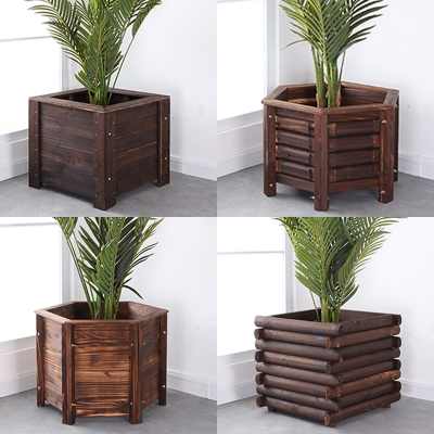 室外户外庭院防腐木大型铁树实木花盆六角种树特大号种果树木花箱