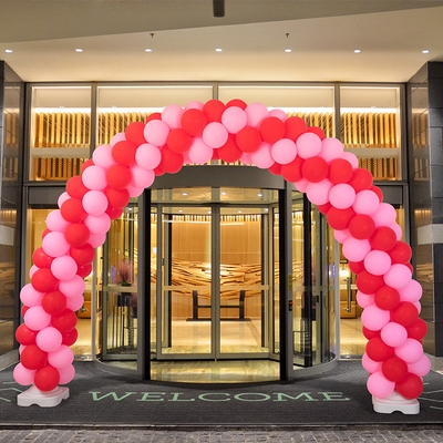 结婚气球拱门支架婚礼场景布置婚庆拱门新款宝石红气球门 拱门