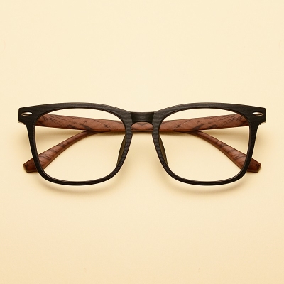 仿木眼镜框男近视图片