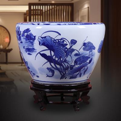 景德镇陶瓷鱼缸青花大号水缸图片