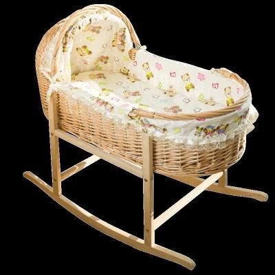 婴儿家用欧式竹藤车载通用老式摇篮竹子竹制摇篮