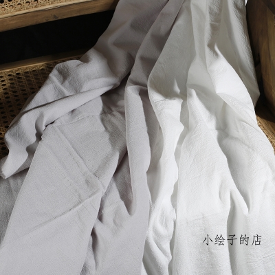 白色灰色自然风水洗褶皱棉布 美食烘焙静物拍照摄影背景布桌布