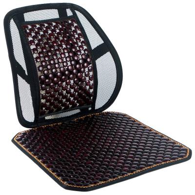 汽车腰靠垫木珠透气护腰靠垫坐垫一体座椅腰枕夏季丝靠背垫车用