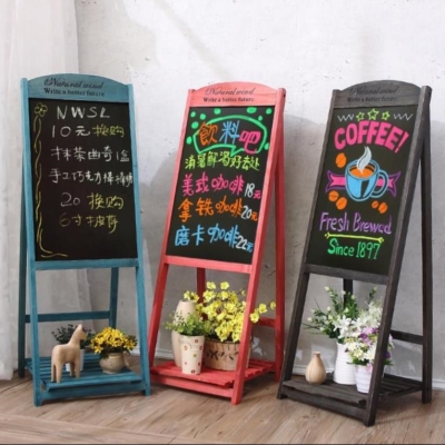 小黑板发光用店铺支架式宣传小海报式开业粉笔落地创意服装店复165.