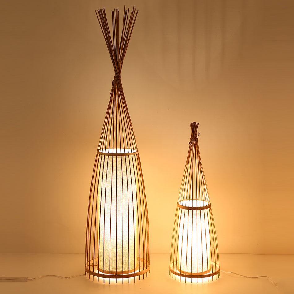 中式竹古风落地灯客厅竹艺灯具茶室会所日式东南亚竹编装饰灯创意